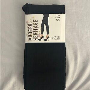 Modern Heritage Footless Fleece Lined Tights Size medium/large black NWT